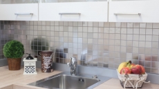 Stainless steel mosaic tile silver brushed matt tile backsplash kitchen wall MOS129-48D