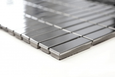 Stainless steel mosaic tile silver rectangular glossy backsplash kitchen wall MOS129-0215