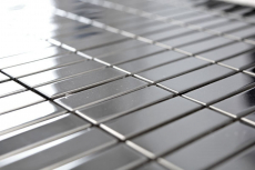 Stainless steel mosaic tile silver rectangular glossy backsplash kitchen wall MOS129-0215