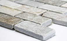 Quartzite natural stone mosaic tile brick beige gray wall floor shower backsplash kitchen backsplash - MOS36-0208