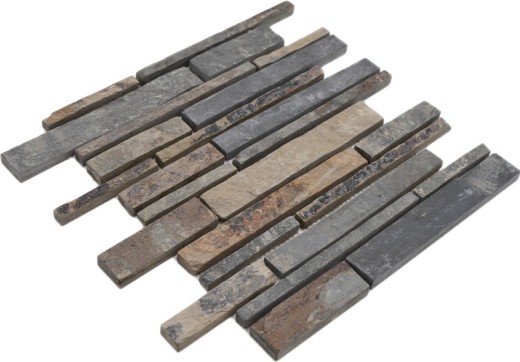 Slate mosaic tile natural stone rust brick rustic wall cladding kitchen tile mosaic mat - MOS34-2525