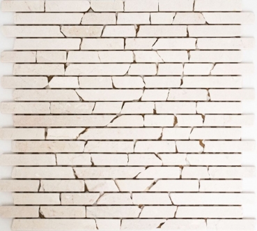 Hand-painted mosaic tile marble natural stone white Brick Botticino Anticato MOS40-0102_m