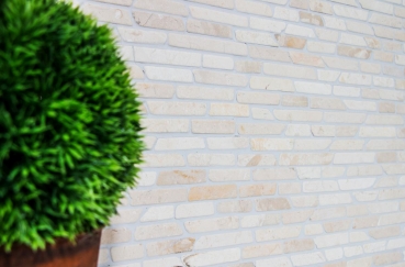 Mosaic tile Marble Natural stone white Brick Botticino Anticato Kitchen splashback MOS40-0102_f