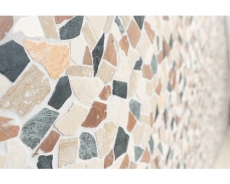 Mosaic quarry marble natural stone cream beige red green polygonal random splashback tile backsplash kitchen - MOS44-1204