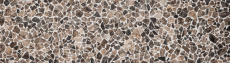Mosaic quarry marble natural stone polygonal Impala dark brown flamed wall cladding splashback - MOS44-1306