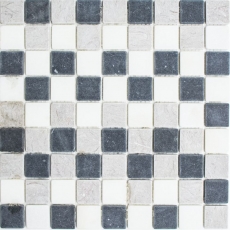 Mosaic tile marble natural stone beige gray black marble Botticino Nero MOS40-MOS32/1125_f