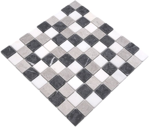 Marble mosaic tile natural stone beige gray black backsplash wall - MOS40-MOS32/1125