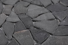Mosaic quarry marble natural stone gray anthracite polygonal tile backsplash kitchen wall bathroom - MOS44-30-120
