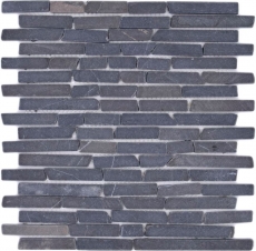 Mosaic marble natural stone gray anthracite brick composite sticks splashback tile backsplash kitchen wall - MOS40-0125