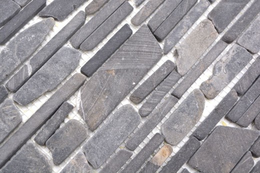Mosaic marble natural stone gray anthracite brick mosaic brick bond tile backsplash wall facing - MOS40-0210