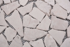 Mosaic quarry marble natural stone light beige ivory polygonal tile splashback wall cladding - MOS44-30-100