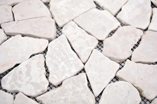 Mosaic quarry marble natural stone light beige ivory polygonal tile splashback wall cladding - MOS44-30-100