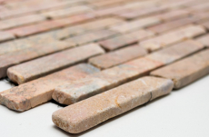 Hand-painted mosaic tile Marble natural stone red Brick Rossoverona MOS40-0145_m