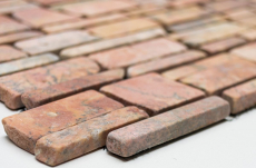 Hand sample mosaic tile marble natural stone red brick mosaic Rossoverona MOS40-0220_m