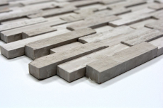 Mosaic tile marble natural stone Brick Splitface gray stripes MOS40-3D20_f