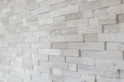 Splitface marble mosaic stone wall natural stone brick light gray stripes backsplash wall tile - MOS40-3D20