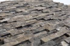 Mosaic tile marble natural stone light brown Brick Splitface Emperador 3D small MOS40-3D76_f