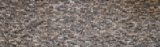 Splitface marble mosaic stone wall natural stone dark brown brick wall bond 3D look kitchen bathroom - MOS40-3D76