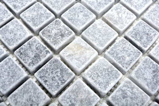 Hand-painted mosaic tile marble natural stone light gray Bardiglio Antique Marble MOS40-40023_m