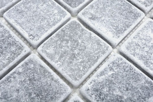 Hand-painted mosaic tile marble natural stone light gray Bardiglio Antique Marble MOS40-40048_m