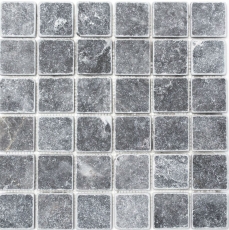 Hand-painted mosaic tile marble natural stone black Nero Antique Marble MOS36-0404_m