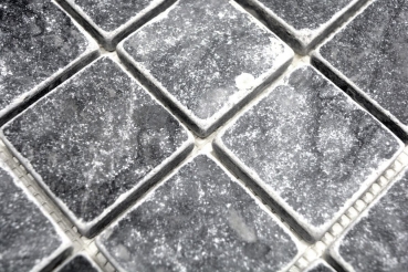 Hand-painted mosaic tile marble natural stone black Nero Antique Marble MOS36-0404_m