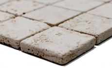 Travertine mosaic tiles terrace wall floor natural stone Medio light beige cream wall facing shower tray shower wall kitchen tile - MOS43-46048