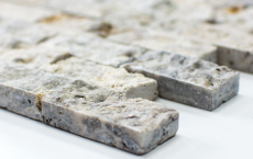 Travertine stone wall stones wall natural stone light gray silver Brick Splitface 3D optics tile backsplash wall facing kitchen - MOS43-47248