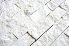 Limestone mosaic natural stone Splitface stone wall white cream Brick Limestone 3D optics tile backsplash wall tile bathroom - MOS29-49248