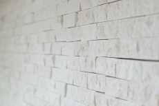 Limestone mosaic natural stone Splitface stone wall white cream Brick Limestone 3D optics tile backsplash wall tile bathroom - MOS29-49248