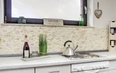 Splitface marble mosaic stone wall natural stone brick wall bond sunny beige 3D look kitchen bathroom wall - MOS42-X3D46