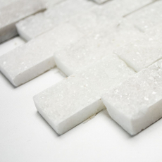 Hand-painted mosaic tile marble natural stone white Brick Splitface Ibiza Sugar Marble 3D MOS45-0204_m