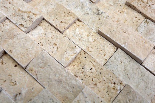 Travertine stone wall stones wall natural stone beige brick split face 3D look tile backsplash kitchen tile wall - MOS43-46248