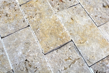 Mosaic stone wall Travertine natural stone walnut Brick Splitface 3D optic wall facing tile backsplash kitchen wall - MOS43-1210
