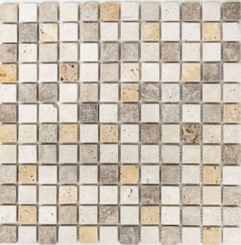 Mosaic tile travertine natural stone beige brown travertine tumbled MOS43-46380_f