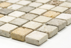 Mosaic tile travertine natural stone beige brown travertine tumbled MOS43-46380_f