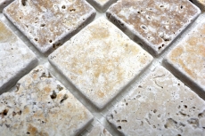 Travertine mosaic tiles terrace wall floor natural stone Medio beige brown golden brown backsplash kitchen wall tile - MOS43-46685