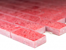 Hand-patterned mosaic tile mirror quartz composite artificial stone Brick Artificial red MOS46-ASMB4_m