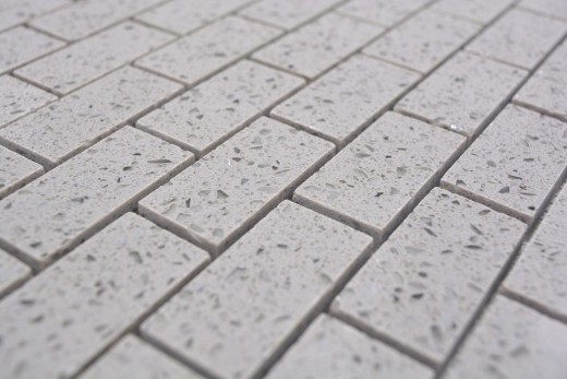 Mosaic tiles quartz composite artificial stone Brick Artifical gray MOS46-0204