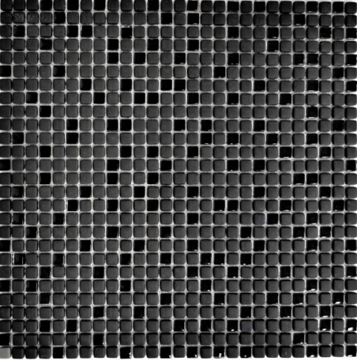 Hand-painted mosaic tile ECO Recycling GLAS Enamel black matt glass MOS140-01B_m