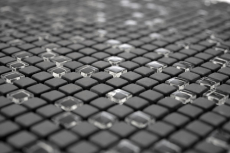 Hand-painted mosaic tile ECO Recycling GLAS Enamel black matt glass MOS140-01B_m