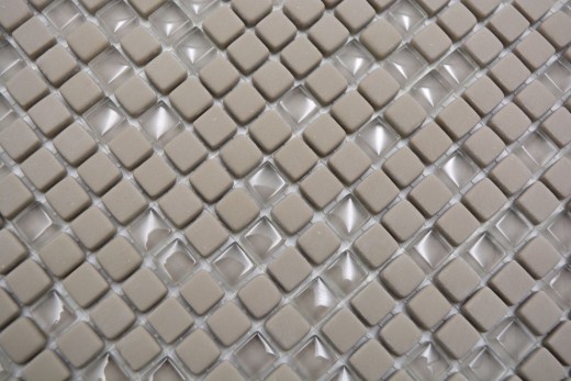 Glass mosaic Sustainable wall covering Recycling Enamel cream matt MOS140-03C
