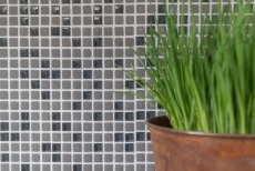 Glass mosaic Sustainable wall covering Tile Recycling Enamel gray-brown matt MOS140-05G