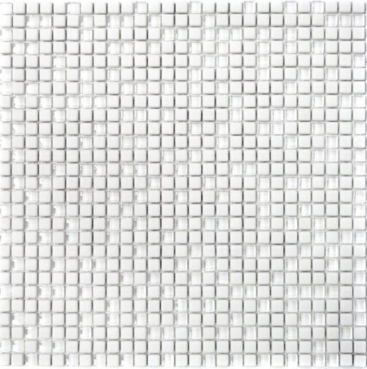 Hand-painted mosaic tile ECO Recycling GLAS Enamel white matt glass MOS140-07W_m