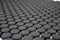 Hand-painted mosaic tile ECO Recycling GLAS Hexagon Enamel black matt MOS140-HX11B_m