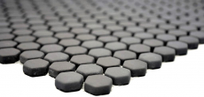 Hand-painted mosaic tile ECO Recycling GLAS Hexagon Enamel gray-brown matt MOS140-HX15G_m