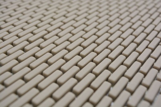 Glass mosaic Sustainable wall covering Tile backsplash Recycling Brick Enamel cream matt MOS140-B23C