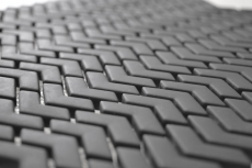 Hand-painted mosaic tile ECO Recycling GLASS herringbone enamel black matt MOS140-HB31B_m