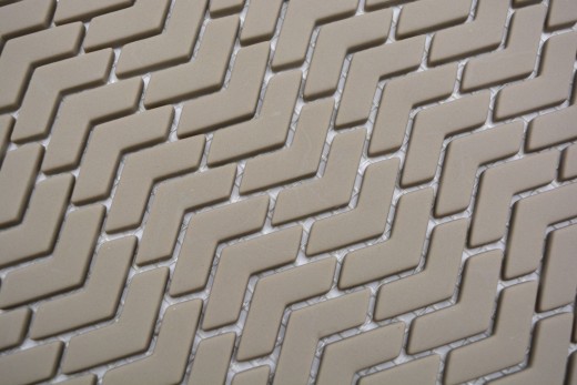 Glass mosaic Sustainable wall covering Tile backsplash Recycling herringbone Enamel beige cream matt MOS140-HB33C
