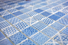 Retro vintage mosaic tile ECO GLASS blue patchwork MOS145-P-40_f | 10 mosaic mats